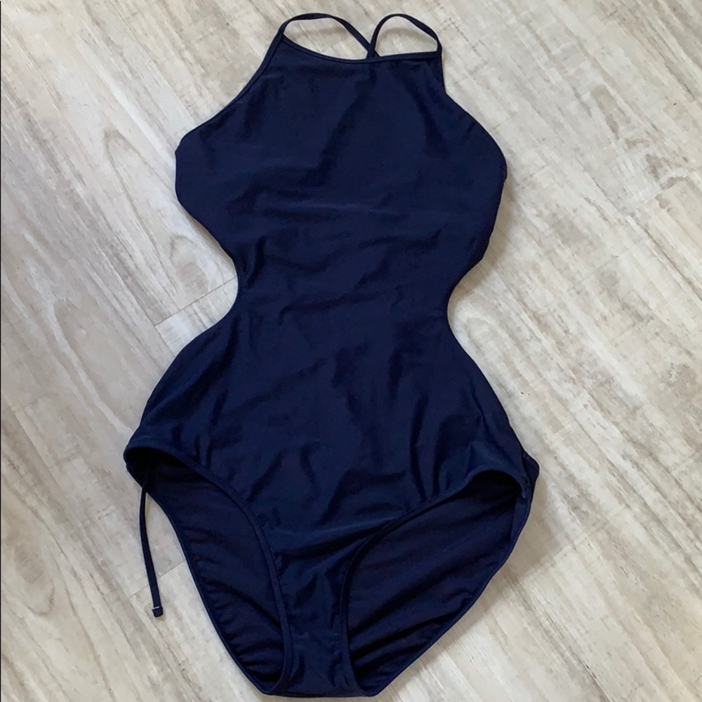 Aerie Navy Strappy Back One Piece Swimsuit XXL/TTG